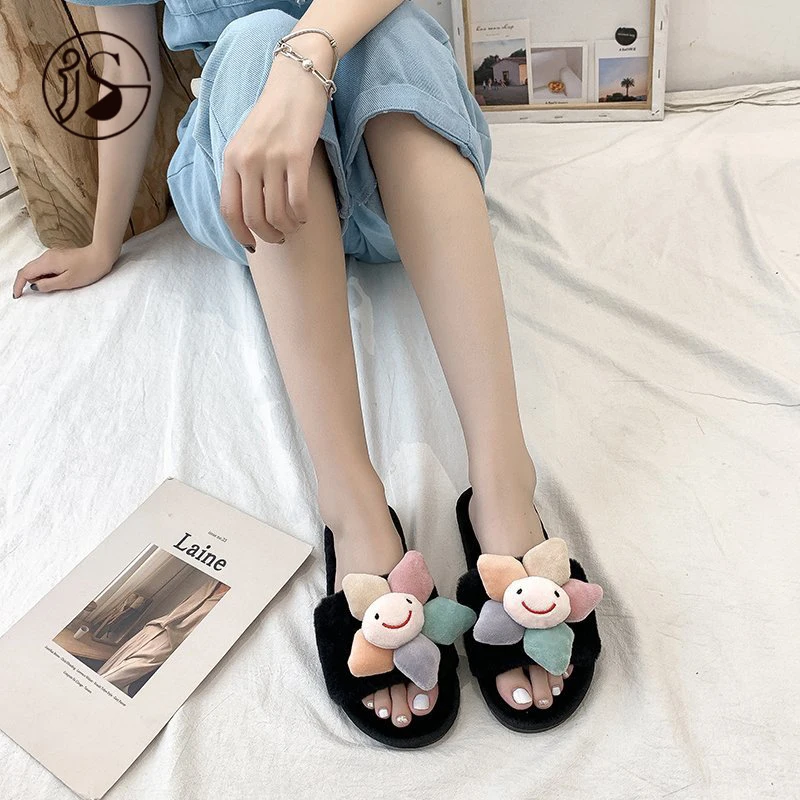 

Wholesale custom furry slippers fancy colorful slippers Cartoons light weight women sandals, Picture