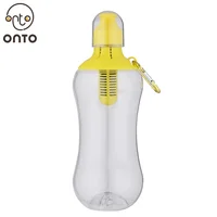 

Factory price 550ml Outdoor Portable Active Carbon Filter Water Bottle