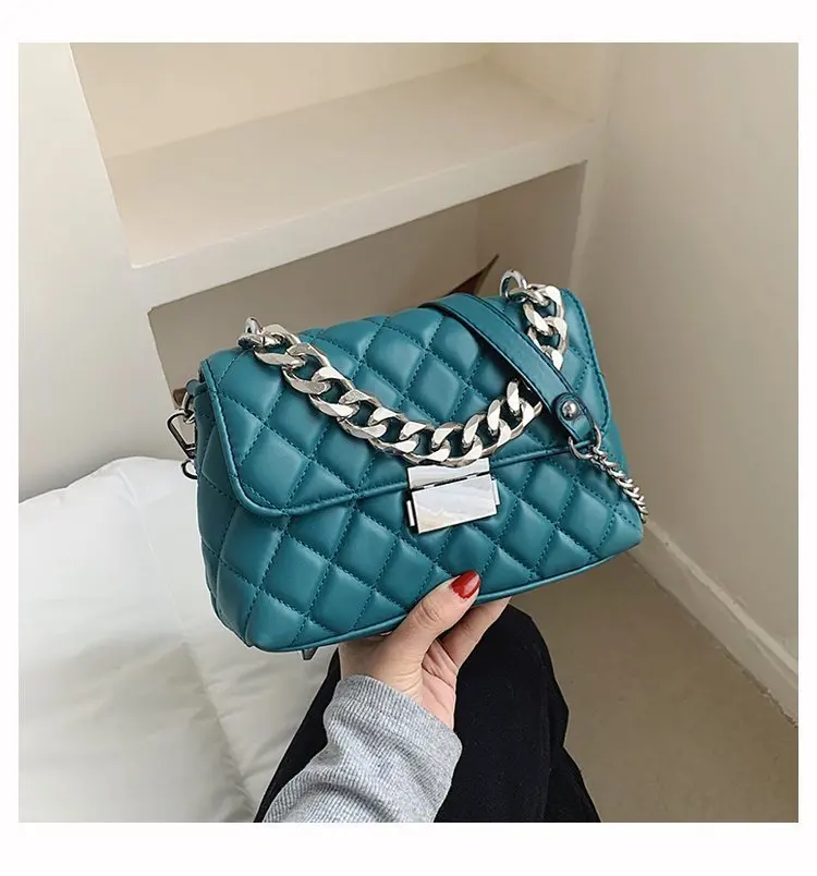 

2021 Factory wholesale Pure color Quilted purse for Female Women bags Crossbody Messenger bag, 3 colors