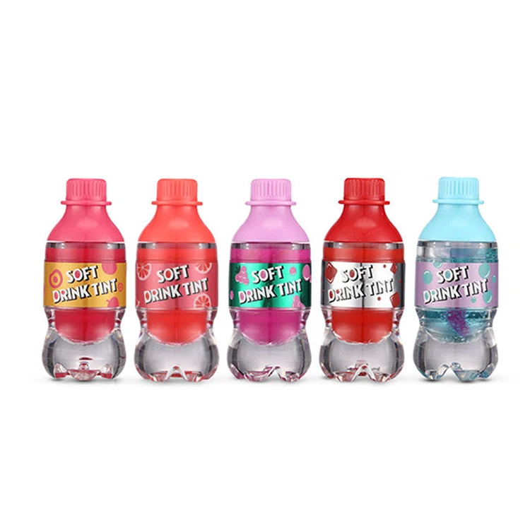 

Hot Selling New Mini Carbonated Soda Lip Gloss Multicolor Lip Soda Bottle Lip Gloss