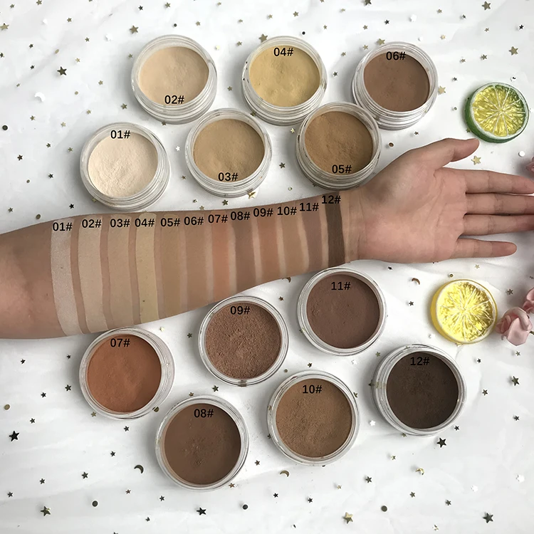 

2021 Makeup For Dark Skin Private Label Custom Loose Setting Powder, 12 colors