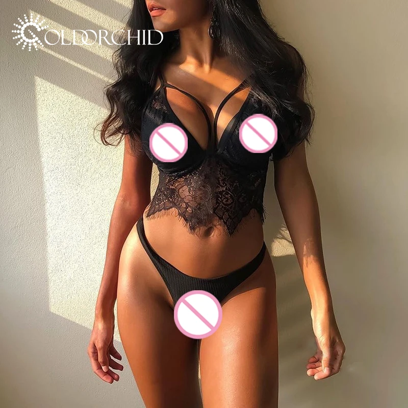 

2021 new style sexy hot transparent lady erotic bra lingerie set