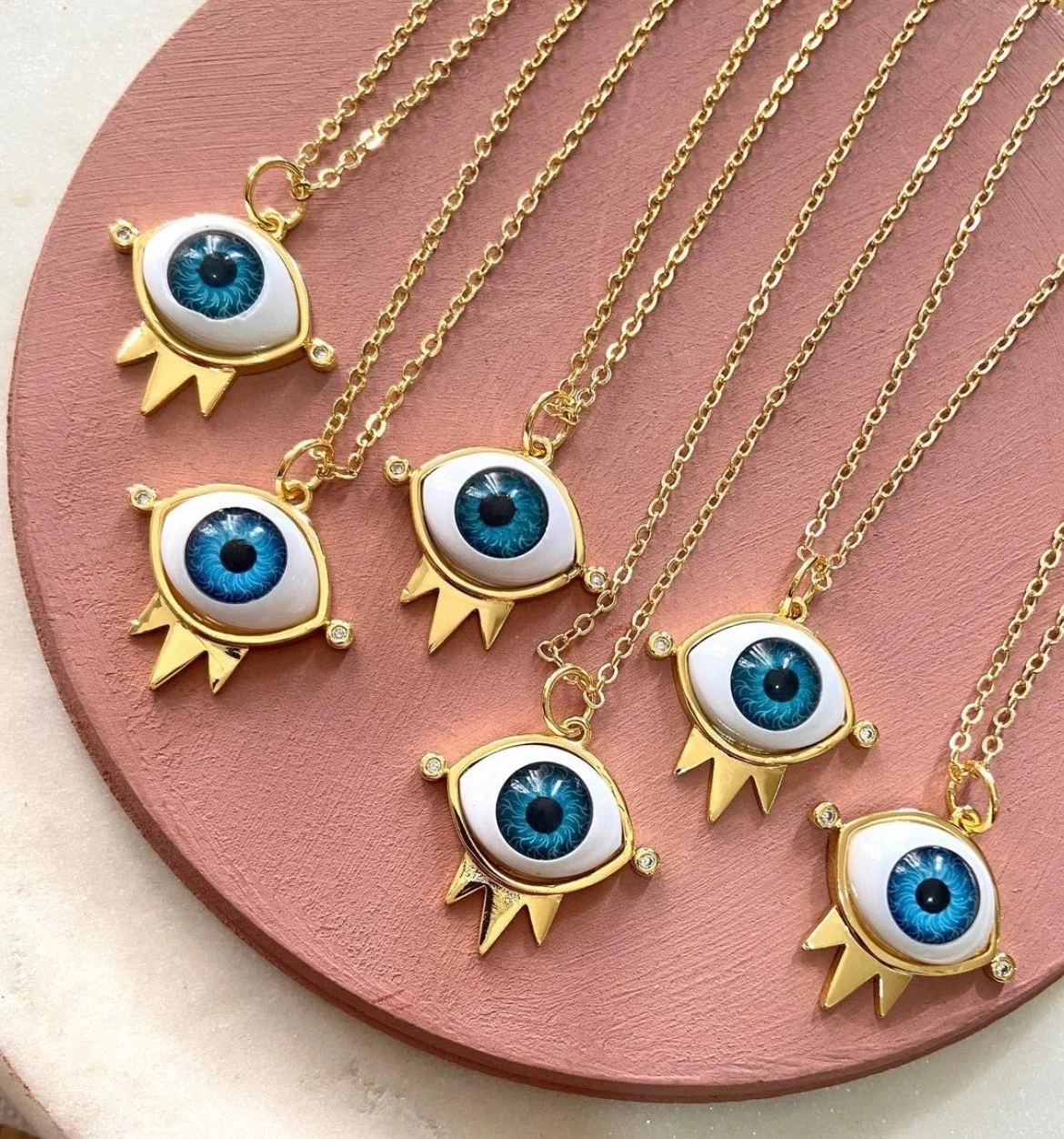 

Eye Shape Necklaces for Men Women Fashion Hip Hop Jewelry Trend Custom Made Gift Gold Chain Party Wedding, Picture shows