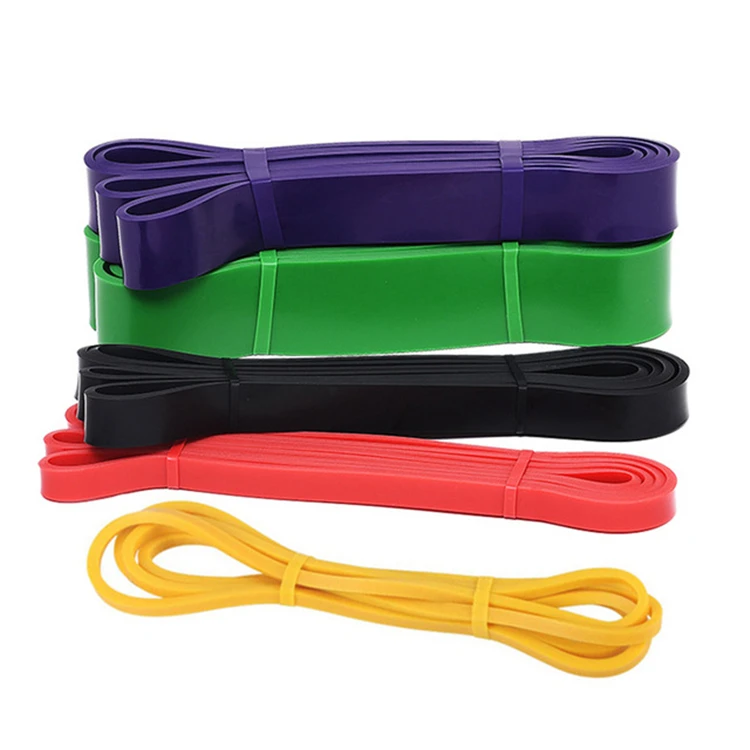 

Body building gym fitness exercise latex resistance bands, Purple/green/purple