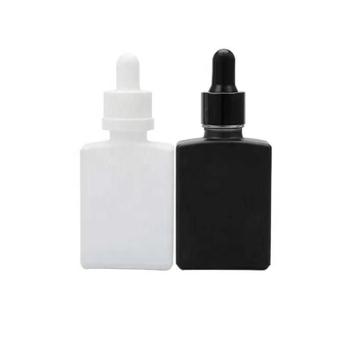 
popular ready to ship packaging dropper bottle frosted glass hair oil black 30ml bottle with dropper 1 oz square dropper bottle 