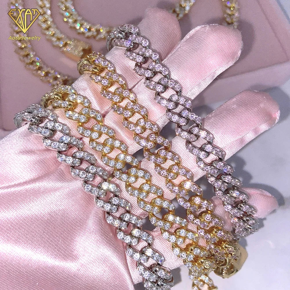 

Hip Hop Jewelry Cuban Link Chain Iced Out Men Cubic Zircon Diamond Necklace