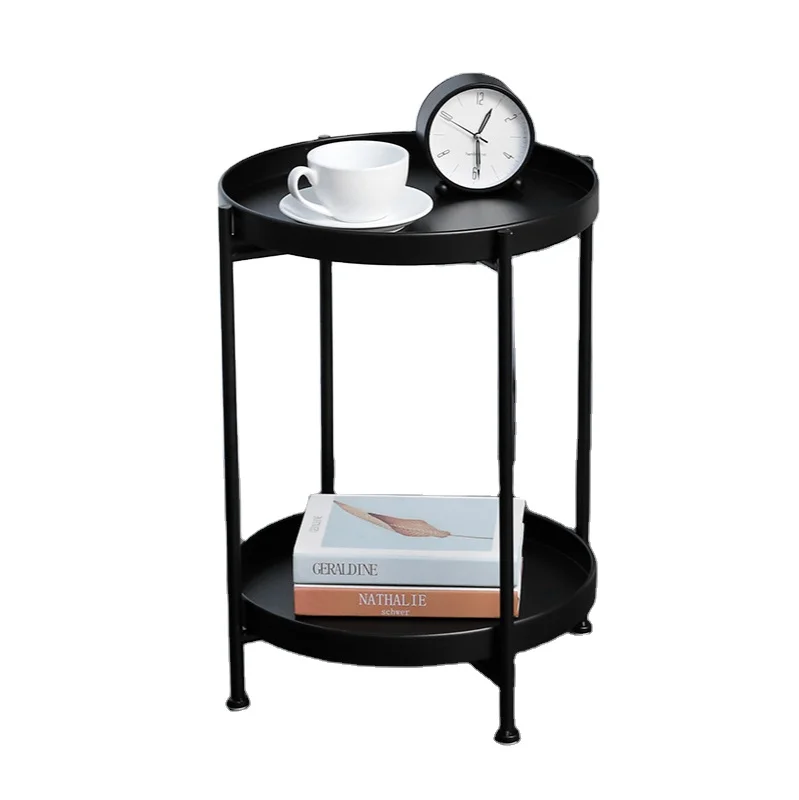 

ins Nordic wrought iron double-layer coffee table, Pink