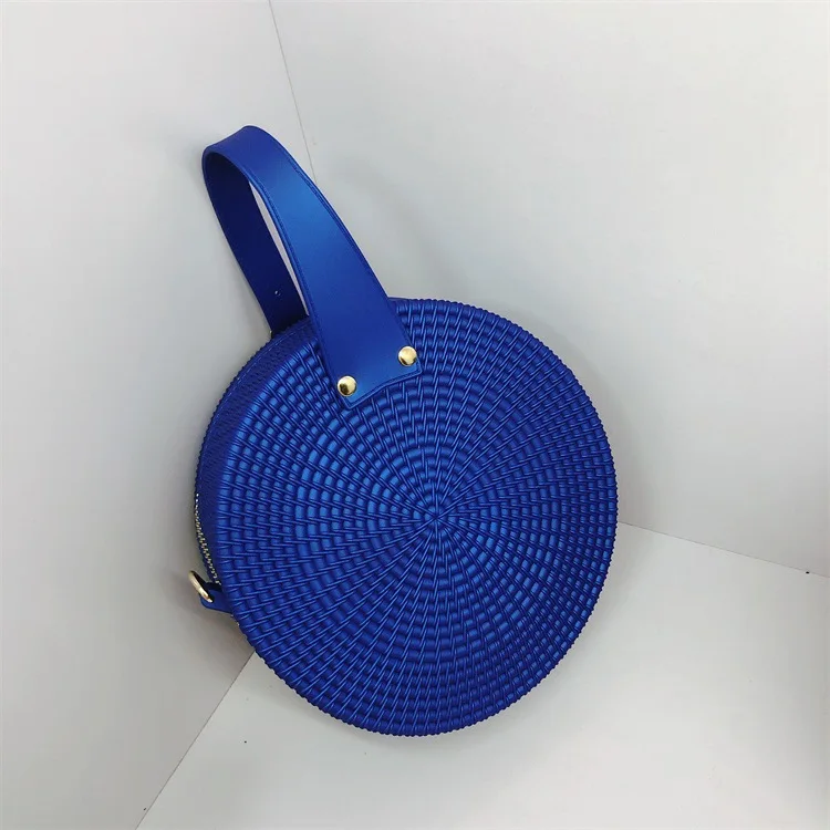 

Factory Wholesale Candy Color Knitted Round Bag For Women Fashion Customized Logo Time
