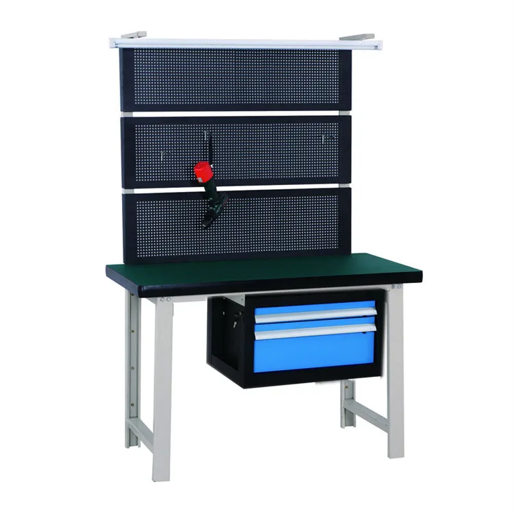 Modern design high duty knock down garage steel led lighting work table workbench for  repair tools