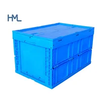 

Warehouse stackable 59L attach lid custom industrial foldable lockable plastic storage box with lid