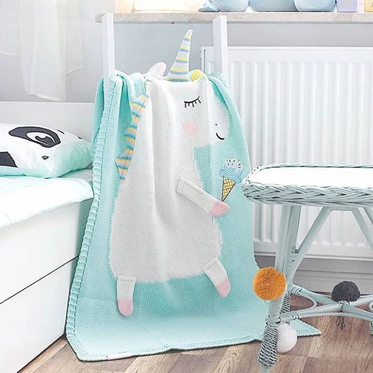 Flamingo Unicorn Child Knitted Blanket Home Soft Leisure Baby Blanket