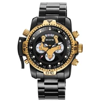 

SKONE 7468EG Sport Auto Date Quartz Watch Creative Chronograph Watches Men Stainless Steel Watch Man