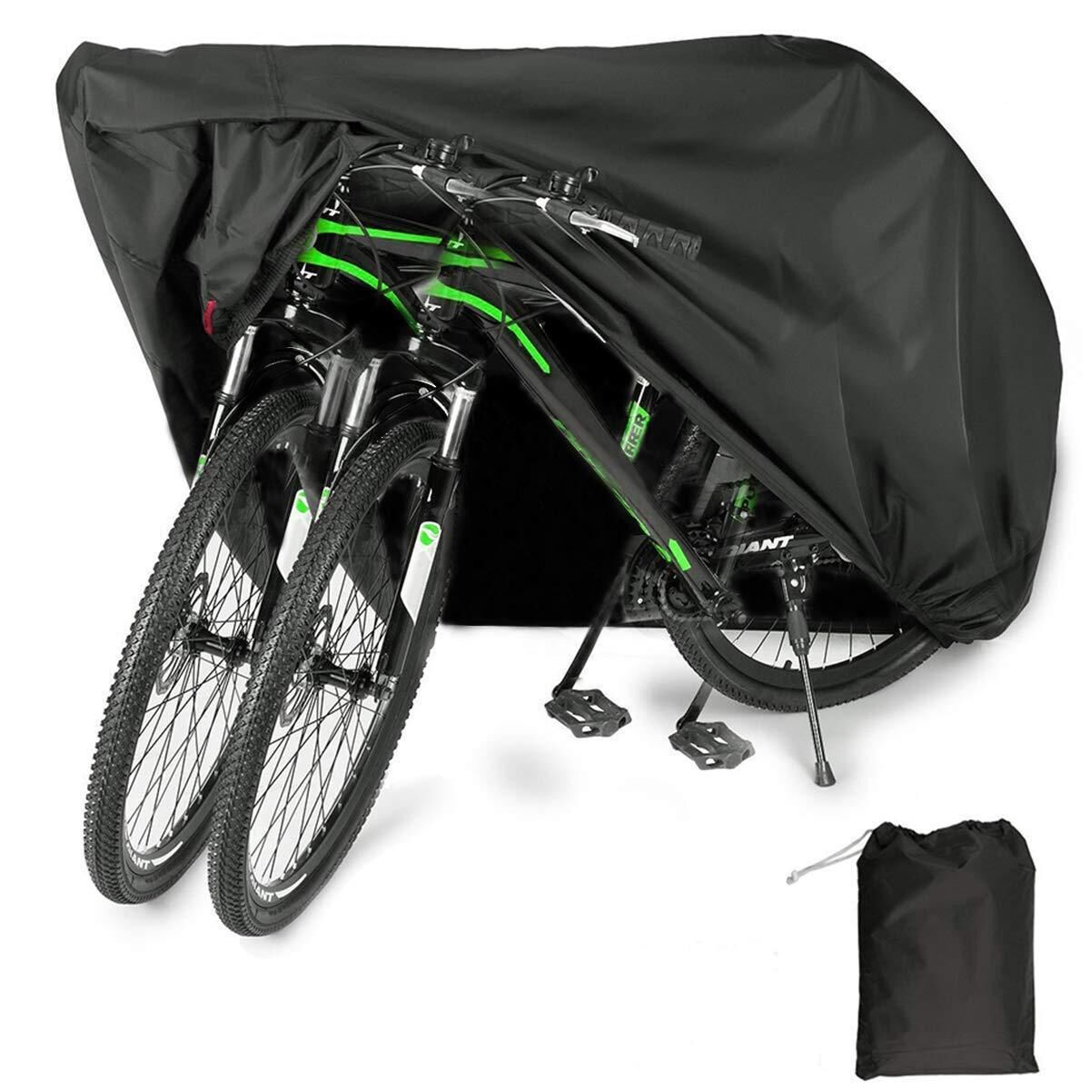 

Bike Cover for 2 or 3 Bikes, XL Waterproof Outdoor Bicycle Cover Oxford Fabric Sun UV Dust Wind Proof Motorcycle Cover, Black