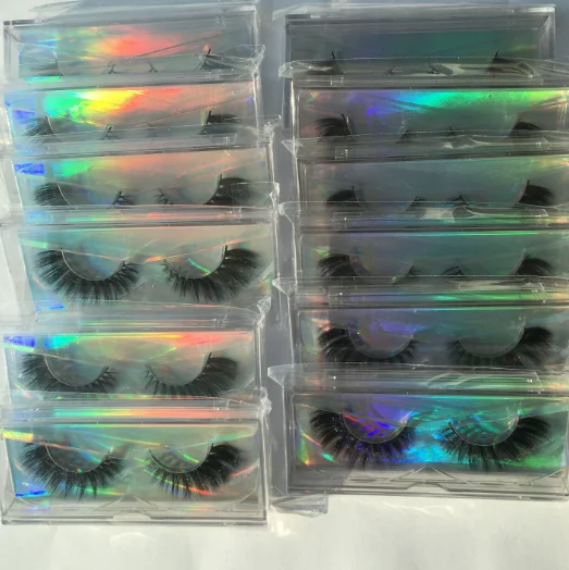 

Eyelash vendor customized boxes with glue Eyeliner pen eyelash glue free sample mink 3d eyelash custom eye lash box private, Black