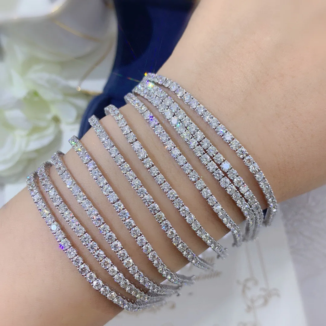 

Popular chic women's 3mm 4mm 5mm Moissanite bracelet