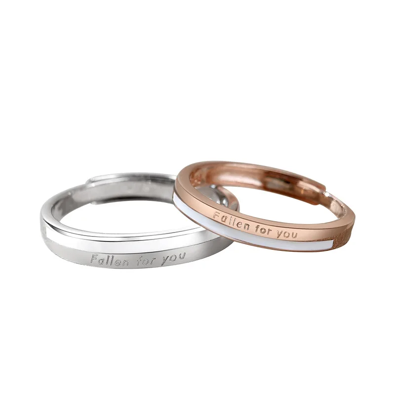 

GRW40040 s925 sterling silver couple rings a pair rose gold ring ins ring niche men and women Valentine's Day gift