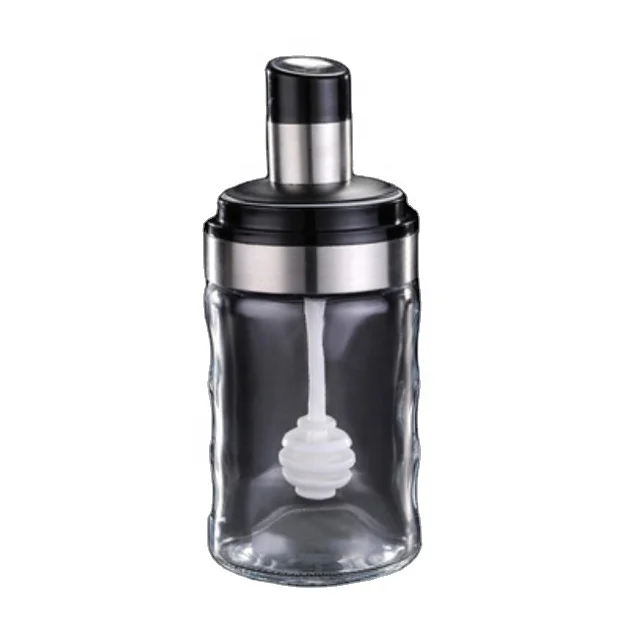 

Transparent Kitchen Supplies Glass Plastic Seasoning Bottle Salt Storage Box Spice Jar For Salt Sugar Pepper Powder With Spoon, Black
