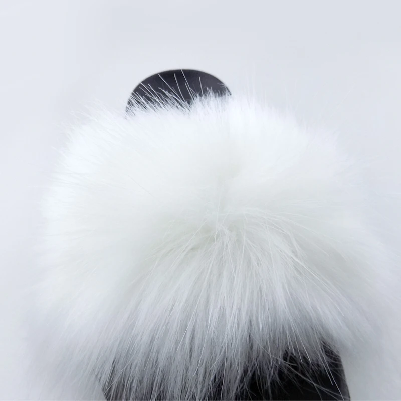 

Wholesale women faux big fluffy fur slippers natural slides sandals, Customized