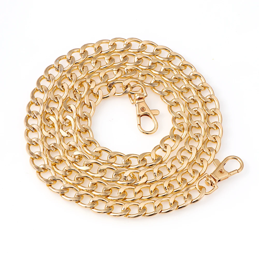 

New 120cm Handbag Metal Chains Shoulder Bag Strap DIY Purse Chain Light Gold Bag Handles Bag Accessories Chain 2021