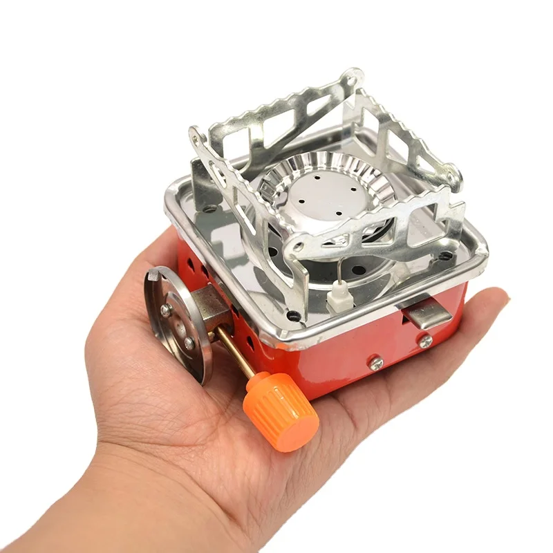 

DONLYN Portable Camping Gas Stove Mini - Outdoor Windproof Stove Burners Folding Metal Canister Stove Camping for Picnic