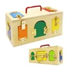 STEM Montessori Resources Wooden Educational Toys Kids Learning Game 10 Locks Busy Board Box