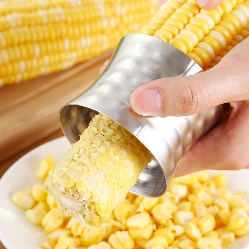 

Corn Stripper Stainless Steel Corn Cob Peeler Slicer Circular Corn Cutter Scraper Peeler Corer Vegetable Tools Kitchen Gadgets