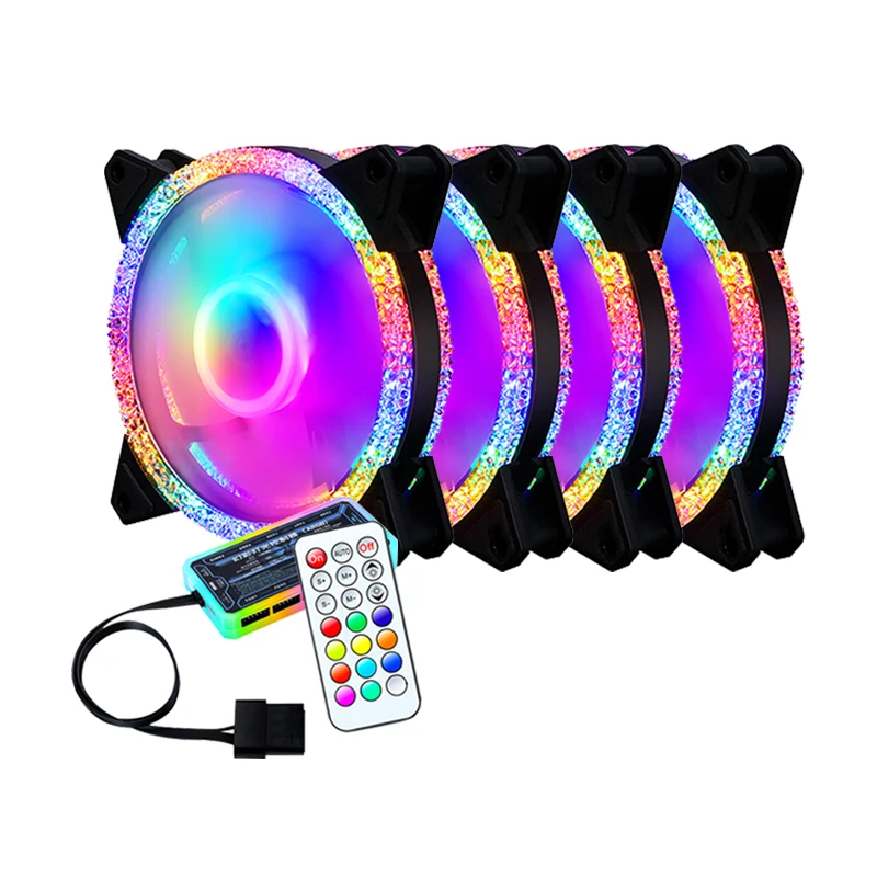 

Hot Selling 120mm Fan RGB With Controller For Computer Case, Multi-color, green, red, white, blue, pink ect
