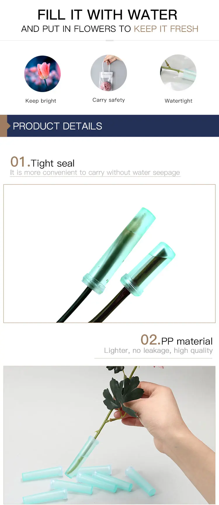 4cm Floral Water Picks Flower Orchid Water Vials Buy 4cm Flower Water