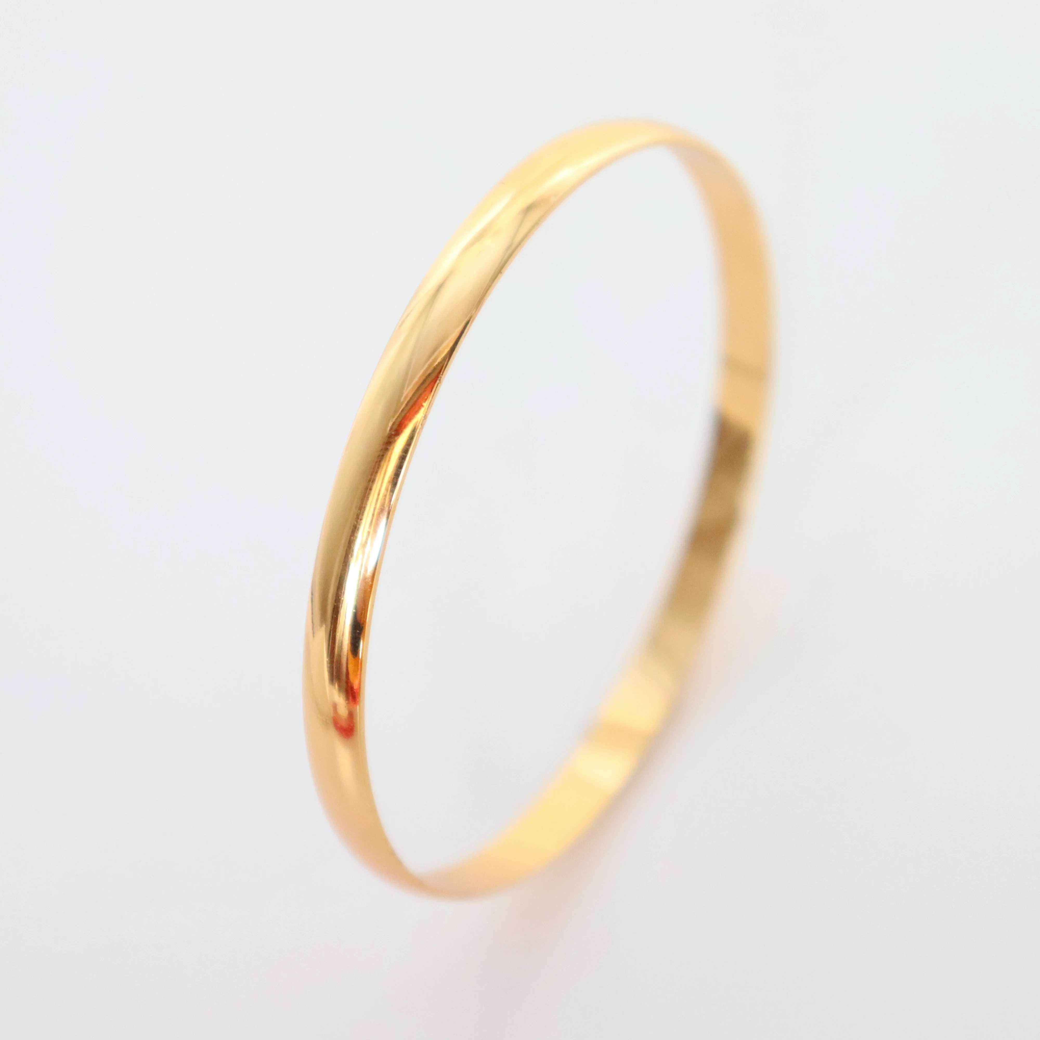 

simple design circle round geometric bangles 24k Gold Plated dully polished bangles