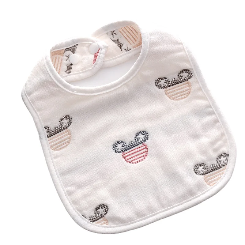 

2021 OEM Wholesale 6 layer U shape baby gauze bib muslin baby bandana drool bibs, Picture showed or customized