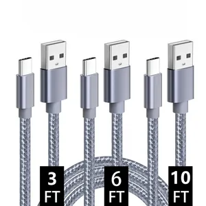 Shenzhen factory price colorful micro braided usb cable usb 2.0 debug cable usb data cable