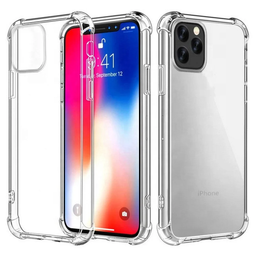 

Wholesale Shockproof Silicone Clear Case Air Bag For iPhone 12 Mini 11 Pro Xs Max X XR Transparent Soft Cell Phones Cases