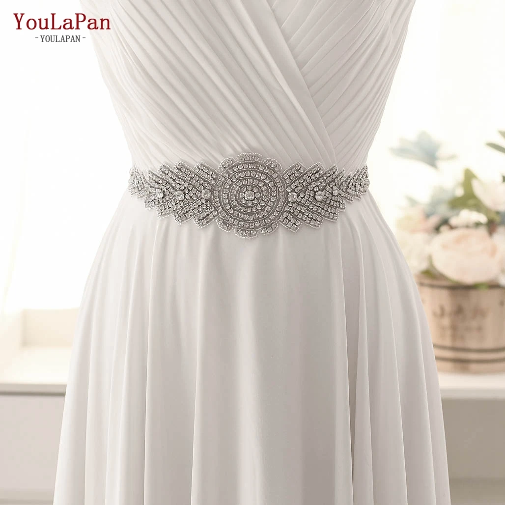 
YouLaPan S23 Luxury Floral Bridal Sashes Belt, Rhinestone Appliques Belt Sash for Wedding Dress  (62011166570)