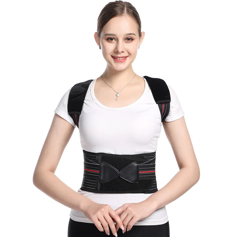 

Mens Womens Posture Corrector magic Back Support Shoulder Strap Humpback Brace Belt, Pink