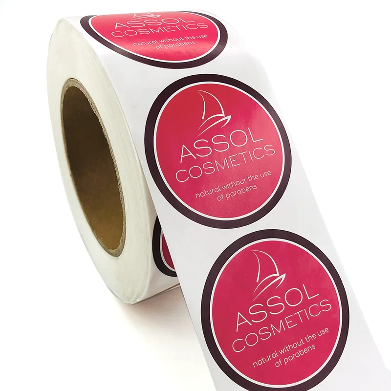 

Packaging Free Sample Custom Round Bottle Printed Logo Adhesive Roll Label Sticker