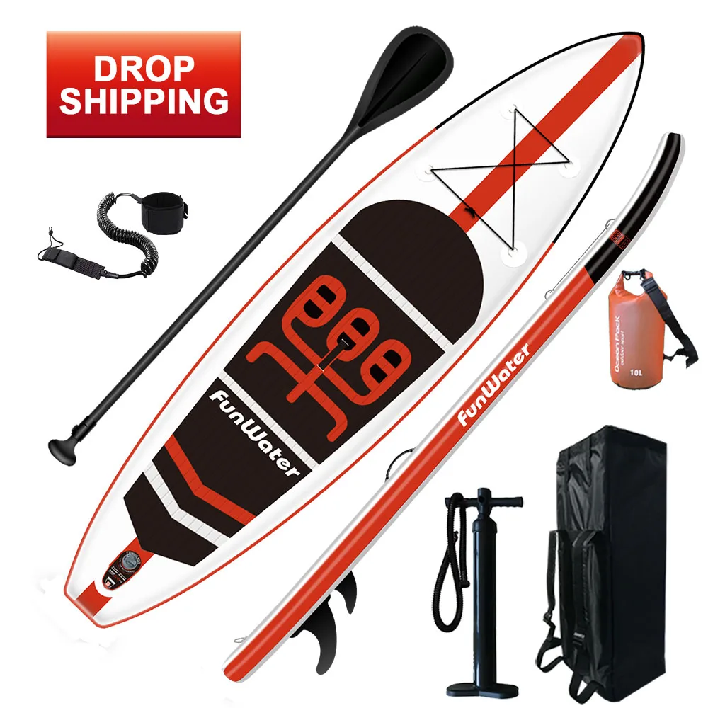 

FUNWATER drop shipping sup paddle board quality surfboard sup inflatable paddle board with factories surfboards, Orange