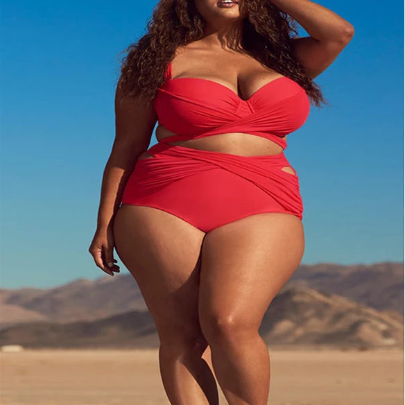 

YD19011 - New fashion high waisted bathing suits 2021 women mesh swimsuit plus size swimwear