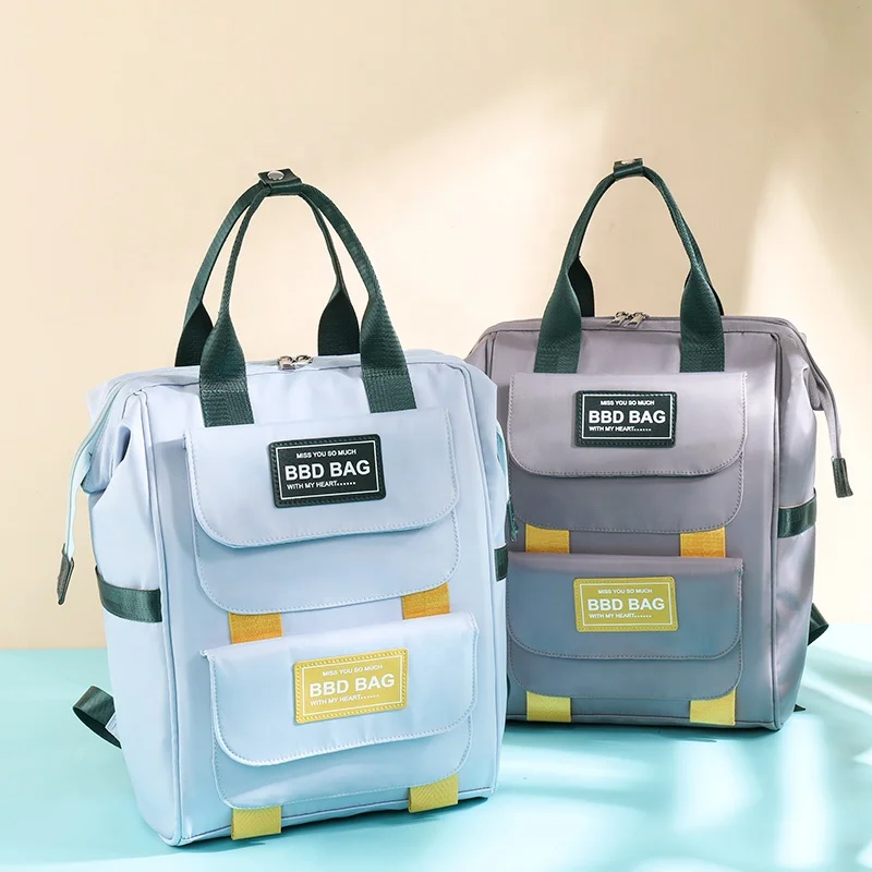 

High quality multifunction large capacity waterproof colorful baby diaper bag backpack for mommy with small coin change purse