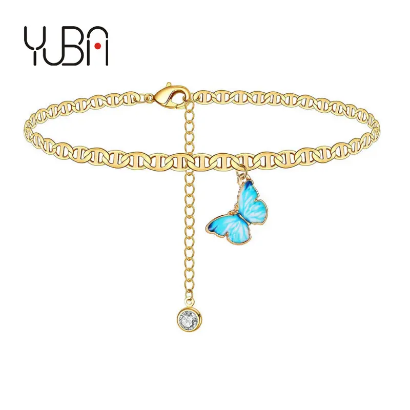 

2020 hot sale fashion customize Butterfly pendant anklet Adjustablewholesale