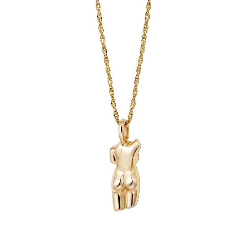 

Personalized 18K Gold Plated Female Plain Body Women Pendant Jewelry Custom Stainless Steel Necklace, Picture shows