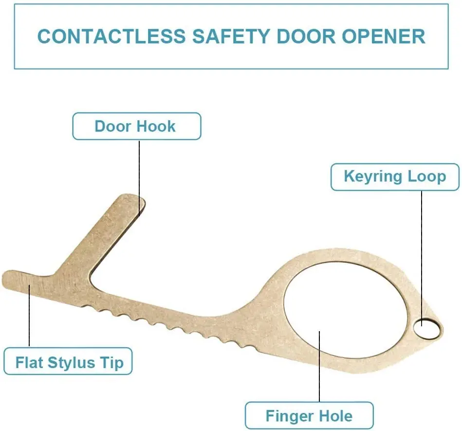Handheld Contactless Safety Door Opener Protection Isolation Brass