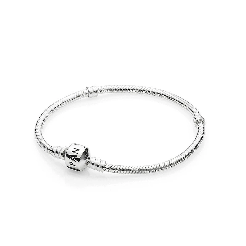 

925 Sterling Silver Bracelet Moments Snake Chain Bracelet Bangle Fit Women Bead Charm Diy Jewelry