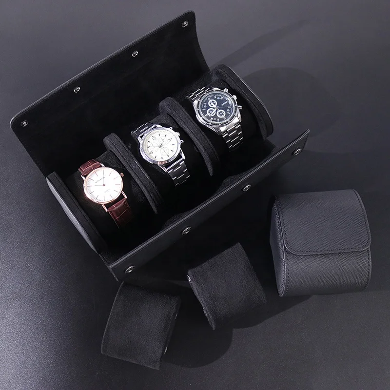 

OJR wholesale watch case luxury pu caja para reloj pu leather watch packaging box custom logo watch roll slot