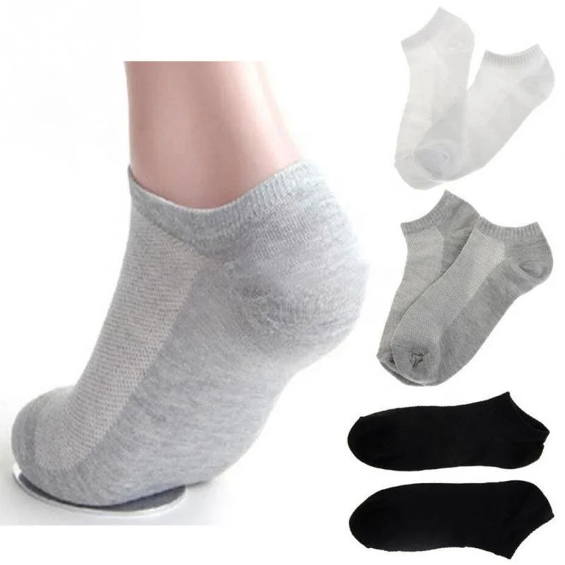 

Solid Mesh Men's Socks Invisible Ankle Socks Men Summer Breathable Thin Male Boat Socks Exercise Basketball Sports, Picture shows