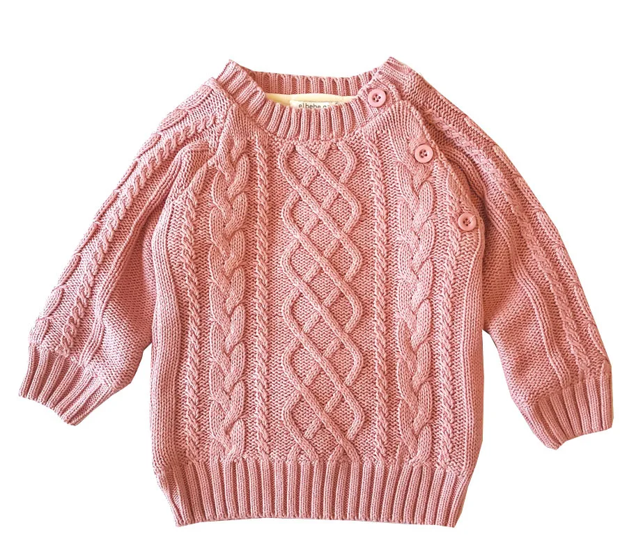 

Simple design children cotton line winter plush thick garment baby solid warm sweater, Pink,khaki,red