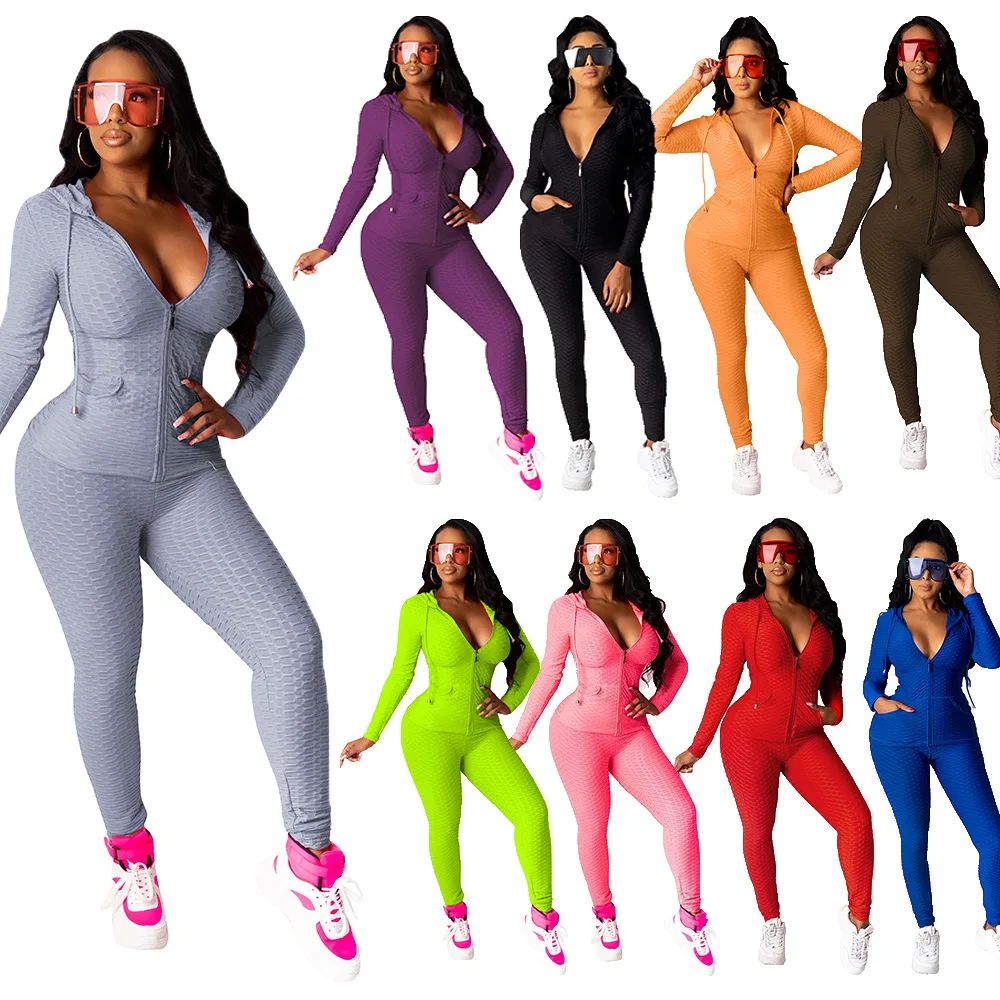 

GX770 Ladies Hoodies Jogging Suit Pant Sets Fashion Fall Two Piece Clothing Crop Top 2 Piece Set Joggers Tracksuit Women, Picture