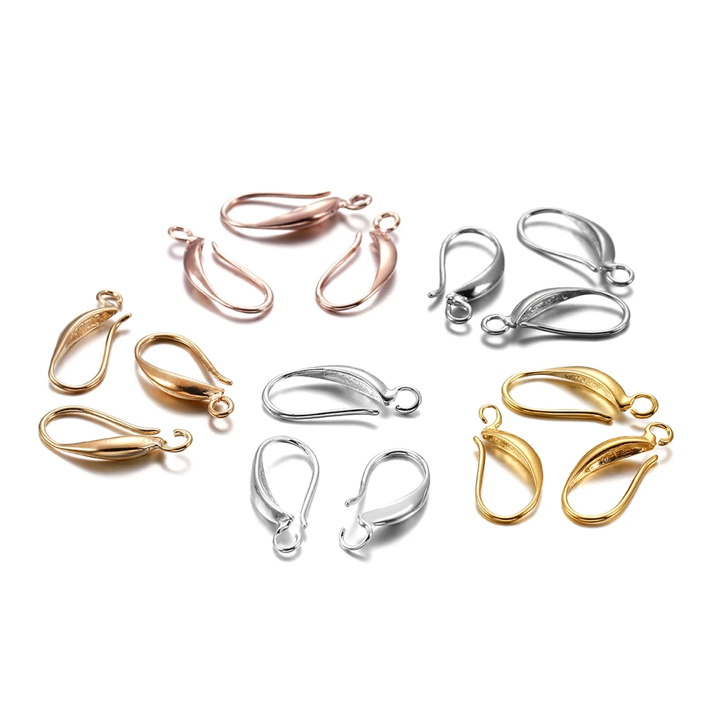 

12pcs/lot High Quality Gold Silver Earring Hooks Fashion Wire Earrings For Jewelry Making, As picture