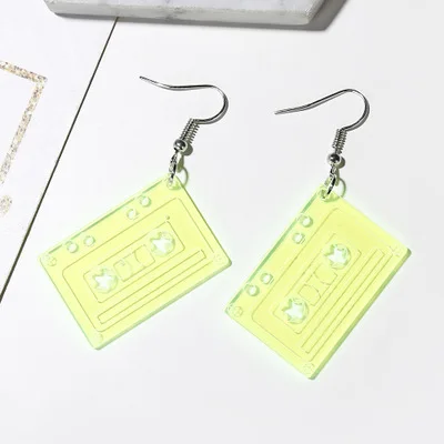 

Hot sale simple Acrylic earrings retro and nostalgic tapes accessories