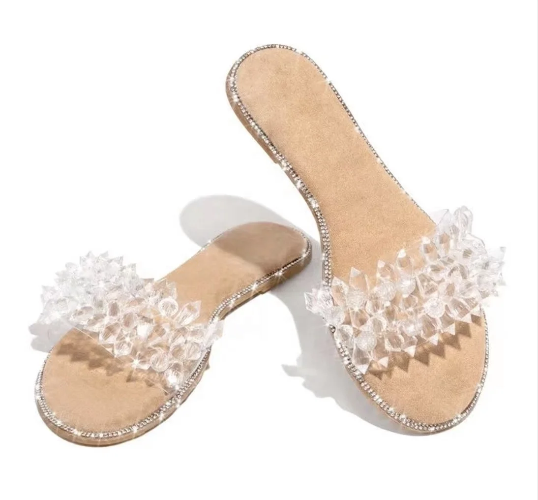 

2021 New Summer Crystal Slippers Rubber Sandals fashion Slippers for Women