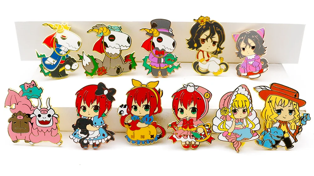 Manufacturer Metal Stained Glass Pastel Gemstone Lapel Pin Badge Custom Shape Diamond Enamel Pin